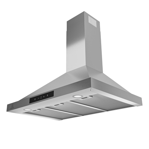 ANZZI 30-Inch 450 CFM 3-Speed Stainless Steel Wall Mount Convertible Pyramid Residential Range Hood with LED Lamp