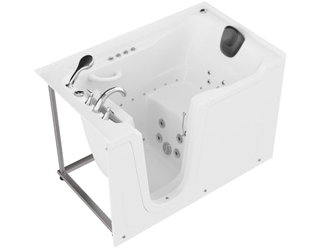 AMZ3660LWD - ANZZI 36 in. x 60 in. Left Drain Quick Fill Walk-In Whirlpool and Air Tub with Powered Fast Drain in White