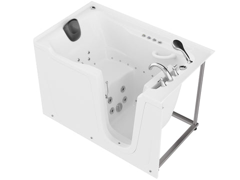 AMZ3660RWD - ANZZI 36 in. x 60 in. Right Drain Quick Fill Walk-In Whirlpool and Air Tub with Powered Fast Drain in White