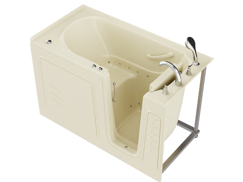 AZ3060WIRBA - ANZZI Coupe Series 30 in. x 60 in. Right Drain Quick Fill Walk-In Air Tub in Biscuit