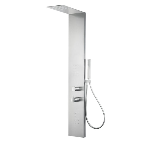 Collines Series 55 in. 2-Jet Shower Tower with Heavy Rain Shower and Body Jets and Spray Wand in Polished Chrome