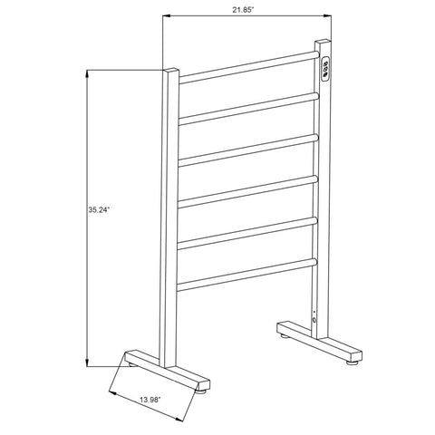 TW-AZ068BN - Kiln Series 6-Bar Stainless Steel Floor Mounted Electric Towel Warmer Rack in Brushed Nickel