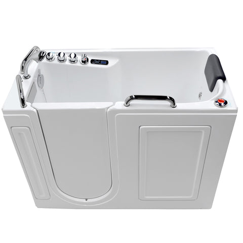 ANZZI 27 in. x 53 in. Left Drain Walk-In Whirlpool and Air Tub with Total Spa Suite in White