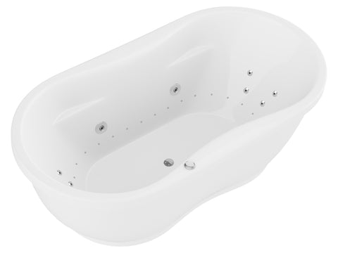 ANZZI Lori 71 in. Whirlpool and Air Bath Tub in White