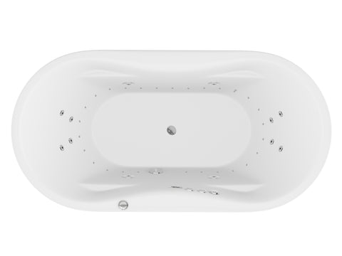 ANZZI Lori 71 in. Whirlpool and Air Bath Tub in White