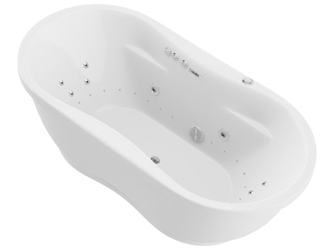 ANZZI Lori 71 in. Whirlpool and Air Bath Tub in White