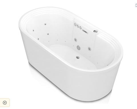 ANZZI Sofi 67 in. Center Drain Whirlpool and Air Bath Tub in White