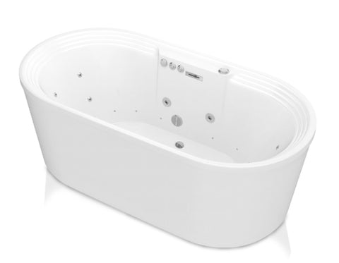 ANZZI Sofi 67 in. Center Drain Whirlpool and Air Bath Tub in White