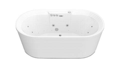 ANZZI Sofi 67 in. Center Drain Whirlpool and Air Bath Tub in White