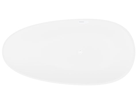 ANZZI Fiume 5.6 ft. Man-Made Stone Center Drain Freestanding Bathtub in Matte White