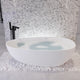 ANZZI Fiume 5.6 ft. Man-Made Stone Center Drain Freestanding Bathtub in Matte White