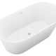 ANZZI Rossetto 5.6 ft. Solid Surface Center Drain Freestanding Bathtub in Matte White