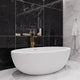 ANZZI Lusso 6.3 ft. Solid Surface Center Drain Freestanding Bathtub in Matte White