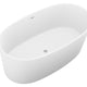 ANZZI Roccia 5.1 ft. Solid Surface Center Drain Freestanding Bathtub in Matte White