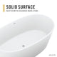 ANZZI Roccia 5.1 ft. Solid Surface Center Drain Freestanding Bathtub in Matte White