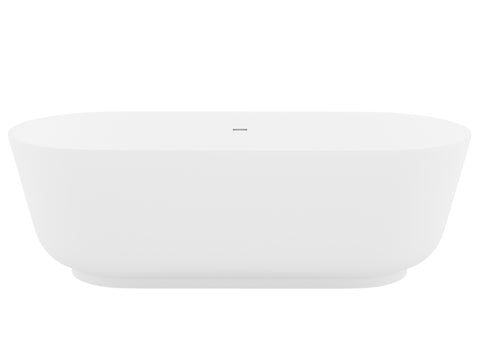 ANZZI Sabbia 5.9 ft. Solid Surface Center Drain Freestanding Bathtub in Matte White