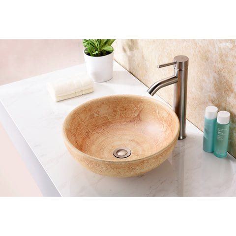 LS-AZ184 - ANZZI Earthen Series Vessel Sink in Creamy Beige