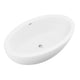 ANZZI Kekehun 6.3 ft. Solid Surface Center Drain Freestanding Bathtub in Matte White