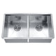 ANZZI Aegis Undermount Stainless Steel 32.75 in. 0-Hole 50/50 Double Bowl Kitchen Sink with Cutting Board and Colander