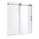 ANZZI Series 60 in. x 62 in. Frameless Sliding Tub Door in Brushed Nickel