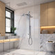 Beverly Series 43 in. 3-Jetted Shower Tower with Heavy Rain Shower and Body Jets and Spray Wand in Brushed Nickel
