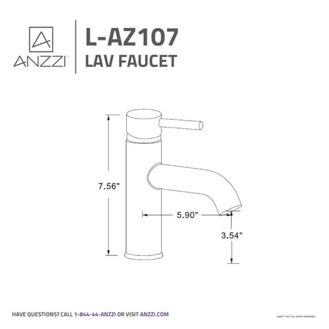 ANZZI Valle Single Hole Single Handle Bathroom Faucet