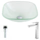 LSAZ081-096B - ANZZI Vista Series Deco-Glass Vessel Sink in Lustrous Frosted with Enti Faucet in Brushed Nickel