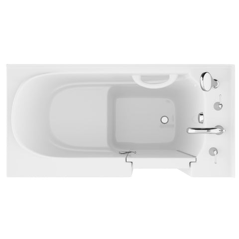 ANZZI 26 in. x 53 in. Right Drain Quick Fill Walk-In Soaking Tub in White