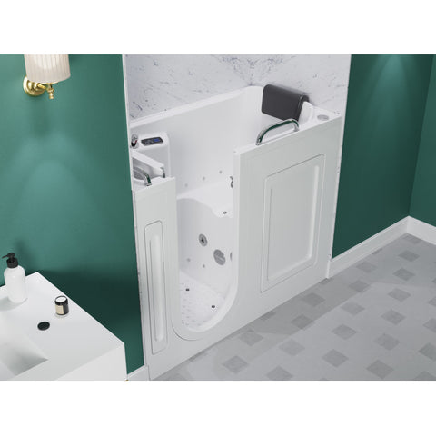 2753WILWD - ANZZI 27 in. x 53 in. Left Drain Walk-In Whirlpool and Air Tub with Total Spa Suite in White