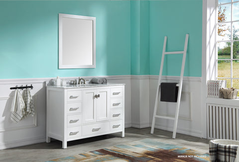 Chateau 48 in. W x 36 in. H Bathroom Bath Vanity Set in Rich White