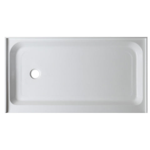 ANZZI 36 x 60 in. Left Drain Single Threshold Shower Base in White