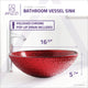 ANZZI Rhythm Series Deco-Glass Vessel Sink in Lustrous Red