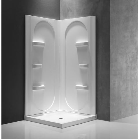 Studio 38 in. x 75 in. Shower Wall Surround and Base