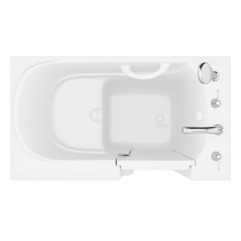 AZB2646RWS - ANZZI Value Series 26 in. x 46 in. Right Drain Quick Fill Walk-in Saoking Tub in White