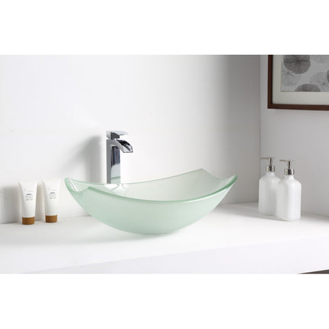 LS-AZ085 - ANZZI Pendant Series Deco-Glass Vessel Sink in Lustrous Frosted