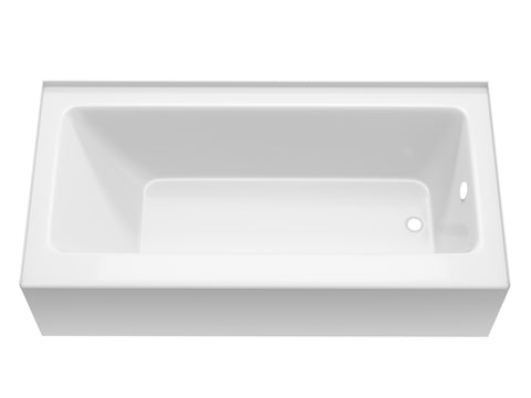 ANZZI Saba 60 in. Right Drain Soaking Front Skirted Bathtub in White