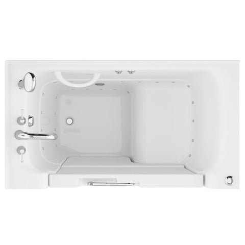 AZ2953WCALWA - ANZZI Coupe Series 29 in. x 53 in. Left Drain Wheelchair Access Walk-In Air Tub in White