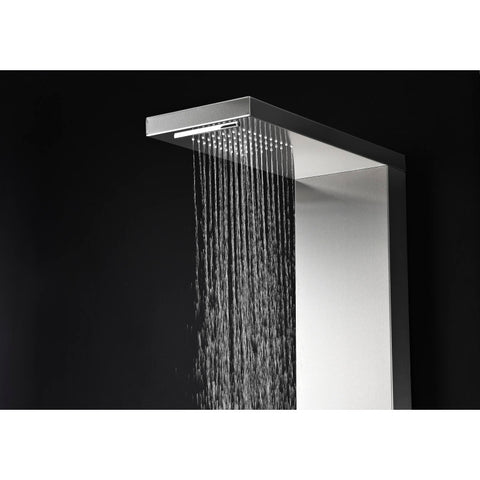 ANZZI Govenor 64 in. Full Body Shower Panel with Heavy Rain Shower and Spray Wand in Brushed Steel