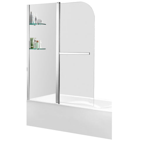 ANZZI Galleon 48 in. x 58 in. Frameless Tub Door with TSUNAMI GUARD