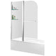 ANZZI 60 in. L x 30 in. W Right Drain Tub in White and 48 in. W x 58 in. H Frameless Tub Door in Brushed Nickel Finish