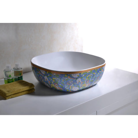 LS-AZ244 - ANZZI Byzantian Series Ceramic Vessel Sink in Byzantine Mosaic Finish