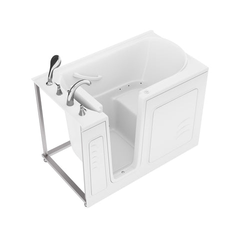 ANZZI Value Series 30 in. x 53 in. Left Drain Quick Fill Walk-In Air Tub in White