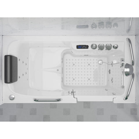 ANZZI 27 in. x 53 in. Right Drain Walk-In Whirlpool and Air Tub with Total Spa Suite in White