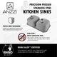 ANZZI MOORE Undermount 32 in. Double Bowl Kitchen Sink with Accent Faucet