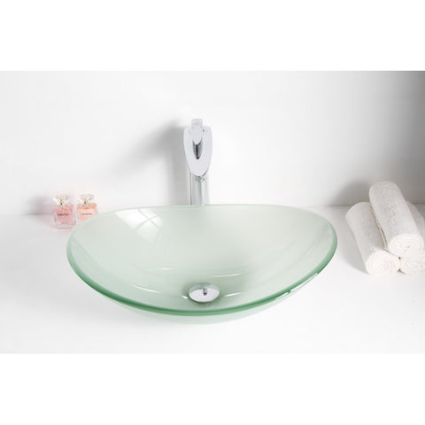 ANZZI Craft Series Deco-Glass Vessel Sink in Lustrous Frosted