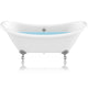 FT-CF130FAFT-CH - ANZZI Clawfoot Series 69 in. x 28 in. Soaking Freestanding Bathtub with Center Drain in White with Polished Chrome Feet