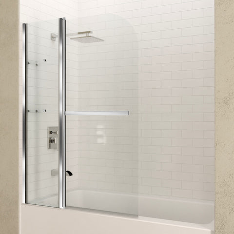 SD-AZ054-01CH - ANZZI Galleon 48 in. x 58 in. Frameless Tub Door with TSUNAMI GUARD in Polished Chrome