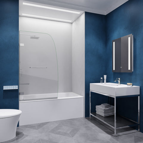ANZZI Grand Series 31.5 in. by 56 in. Frameless Hinged Tub Door