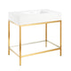 CS-FGC001-BG - ANZZI Ventura 36 in. Console Sink in Brushed Gold with Matte White Counter Top