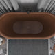 Nero 70 in. Handmade Copper Double Slipper Flatbottom Non-Whirlpool Bathtub in Hammered Antique Copper